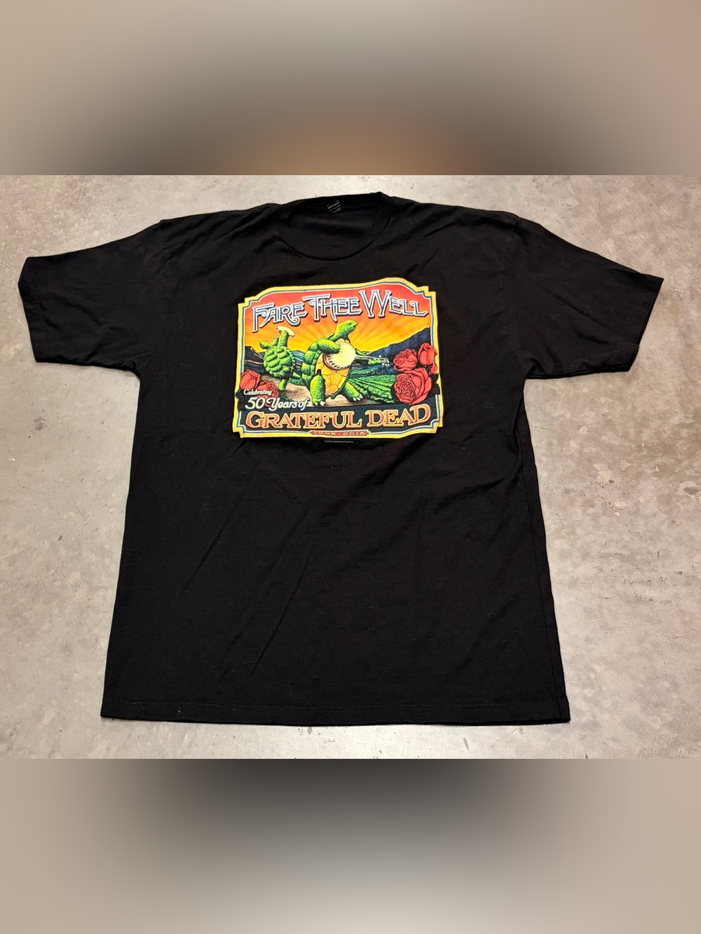 Grateful Dead 'Fare Thee Well' 2015 Tour 50th Anniversary Black Graphic T-Shirt